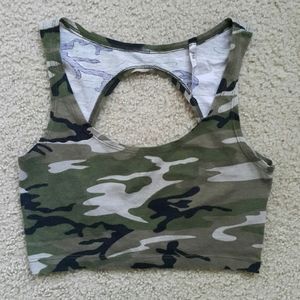 Camo crop top Small